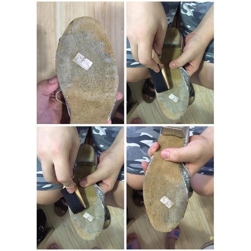 Ballet Dance Shoe Wire Brush PU Protector Cover Wood Handle Ballroom Suede Soles Latin Salsa Dance Shoe Cleaning Brushes