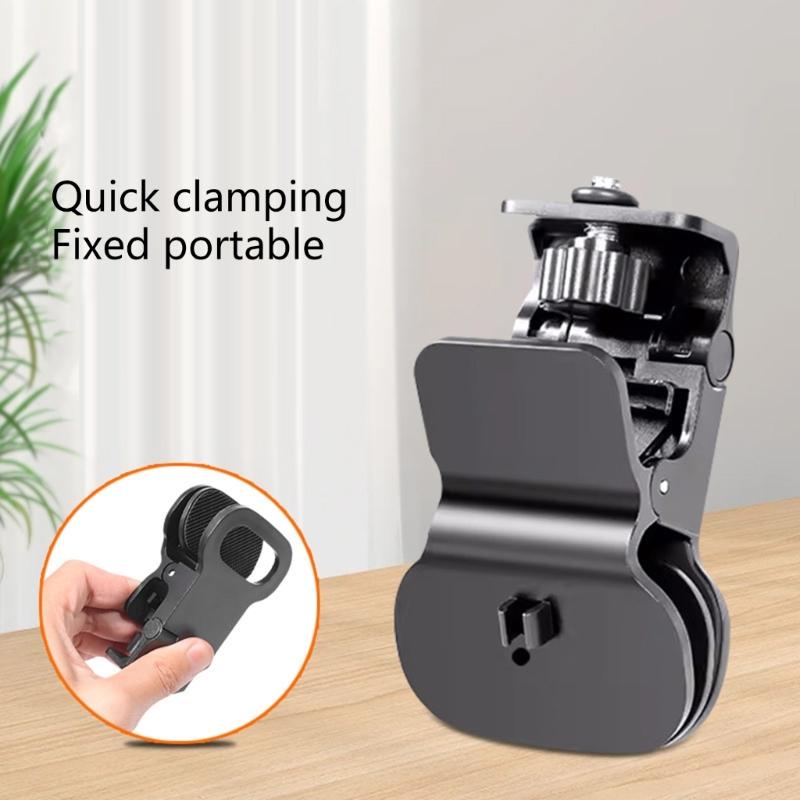 Selfie Light Clip Mount Holder with 1/4 Screw Connectors Attachment Clamp Stand for Monitor Camera Screen LCD Display