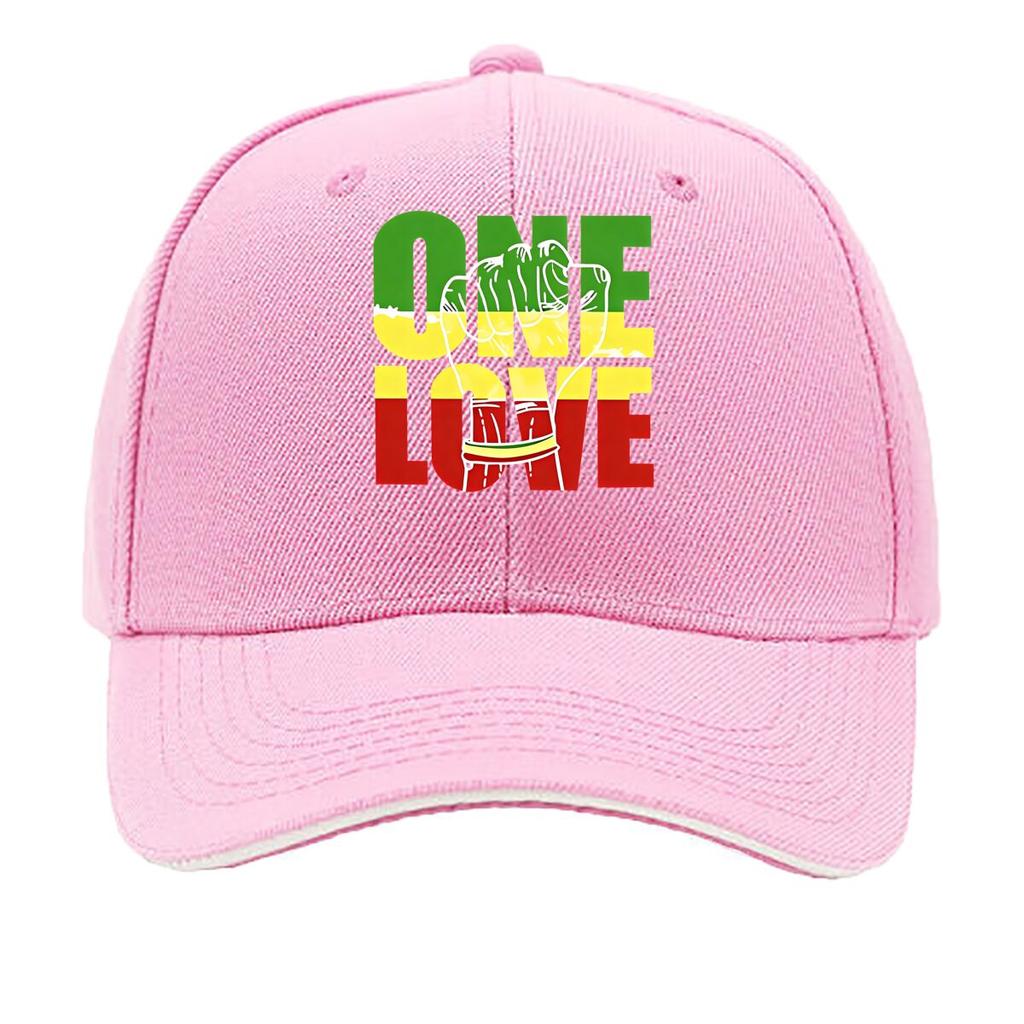 ONE LOVE Print  Adjustable Snapback Lightweight Hat for Outdoor Activities Sports and Fishing   Sandwich Baseball Cap