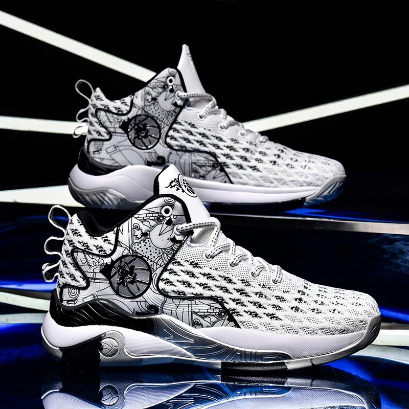 Модные мужские баскетбольные кроссовки Оригинальные Нескользящие Спортивные Атлетические Мужские Дышащие Уличные Полевые Кроссовки Тренировочные Студенческие Баскетбольные Кроссовки