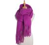 European and American Style Women's Solid Color Shawl Autumn Winter Long Tassel Scarf Thicken Warm Pashmina