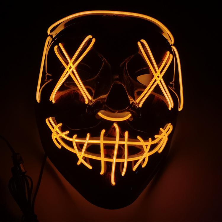 Halloween Mask Mixed Color Led Mask Party Masque Masquerade Masks Neon Maske Light Glow In The Dark Horror Mask Glowing Mask