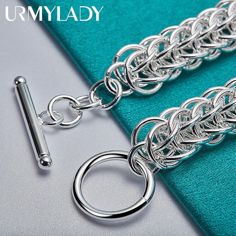 925 Sterling Silver Multi Circle Bracelet For Women Fashion Wedding Party Charm Jewelry