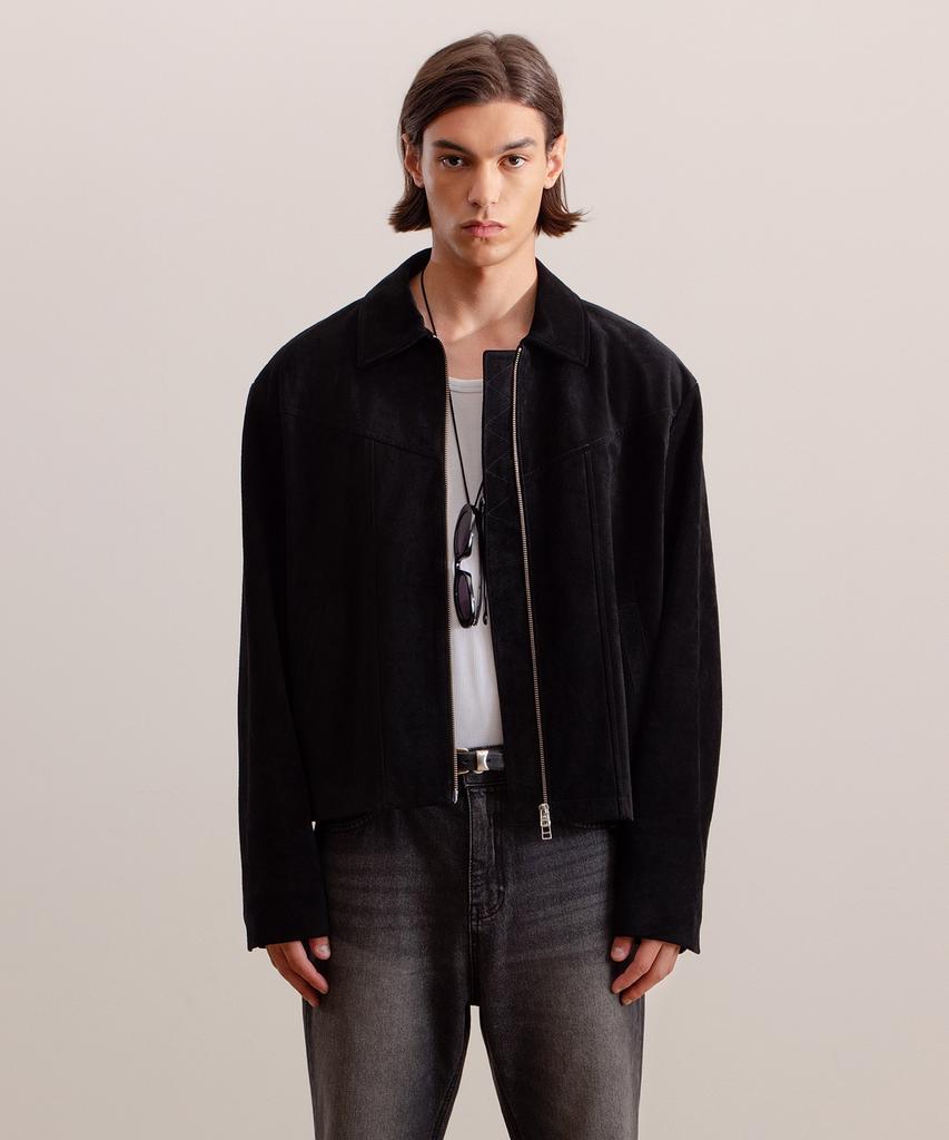 Veiyd Cow Suede Jacket Black