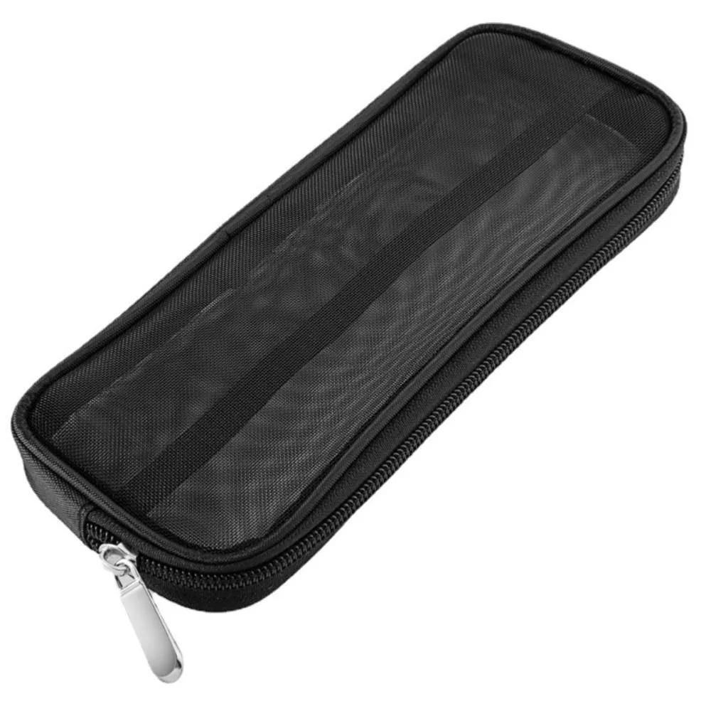 Portable Mesh Design Makeup Brush Travel Case Multipurpose with Zipper Beauty Tools Organizer Wash Storage Pouch Travel Use