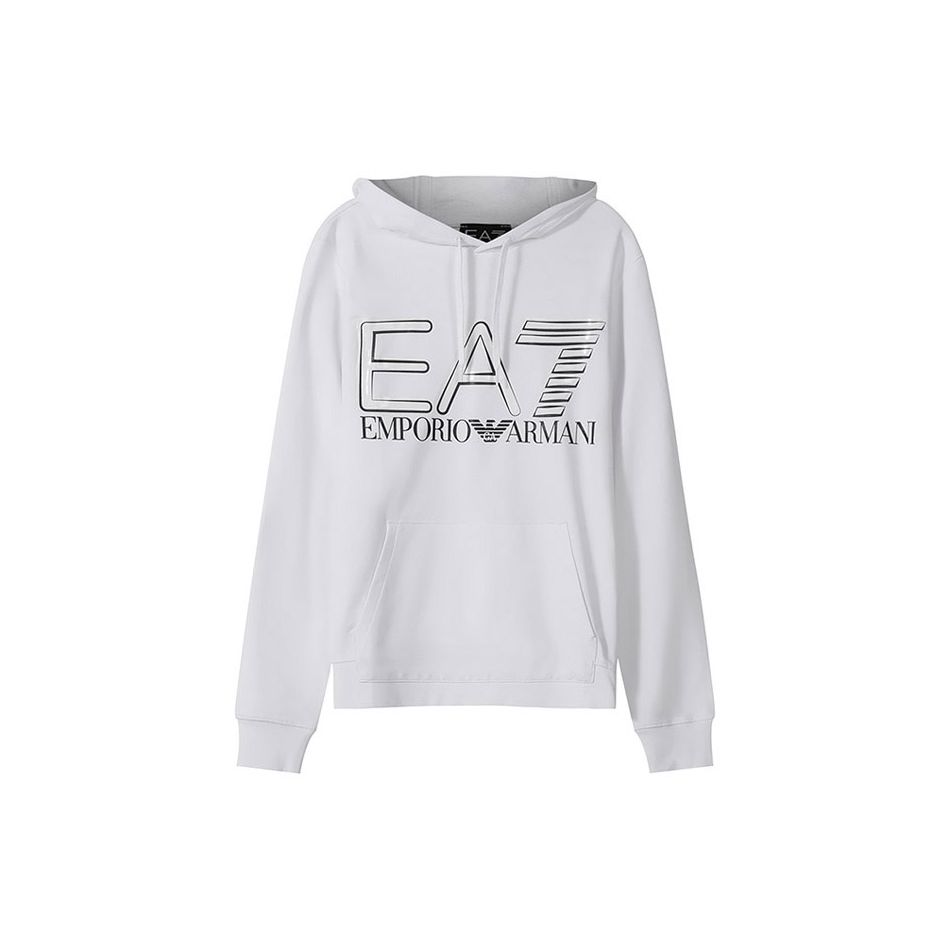 Emporio Armani EA7 Весна-Лето 2022 Худи Повседневное с Длинным Рукавом Мужское с Принтом Букв и Цифр Белый 3LPM45-PJFGZ-1100