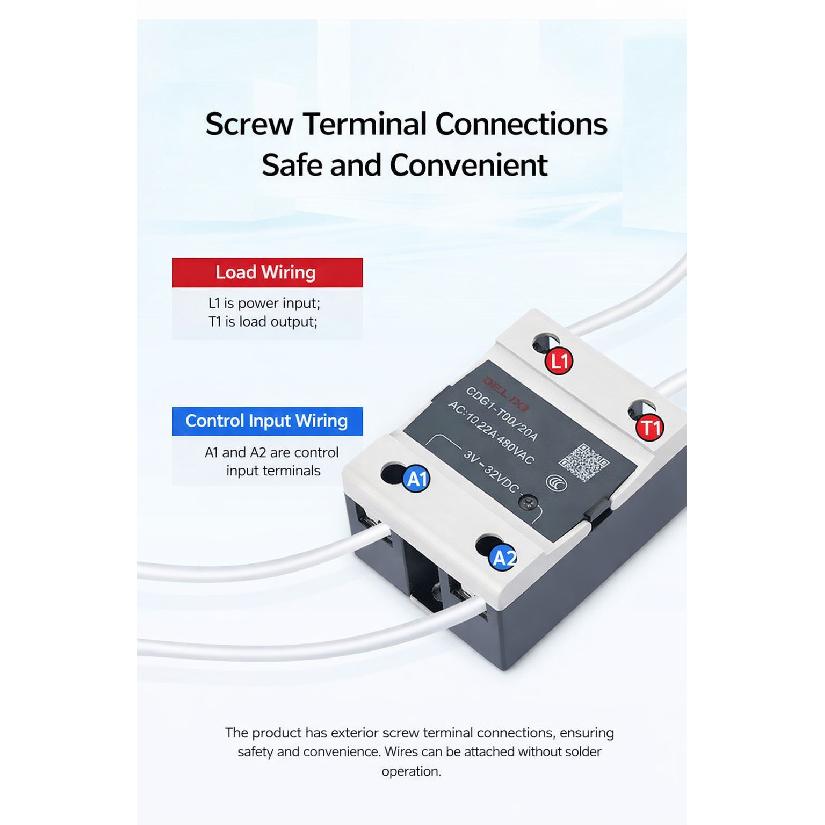 Delixi solid state relay SSR single-phase DC control AC 10A25A40A60A80A CDG11DA120A Relays 5
