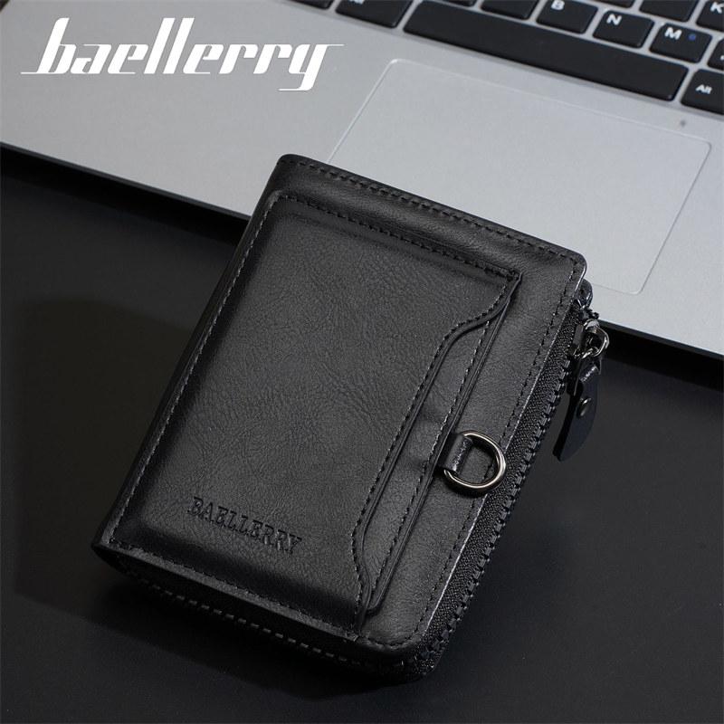 Baellerry Винтажный Дизайн Короткие Кошельки для Мужчин Мужской Бизнес Держатель для Водительских Прав ID Карты Кошелек для Мелочи