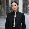 Korean Style Rhinestones Tie Academic Style Decoration Shirt Tie Temperament Long Necktie  Women