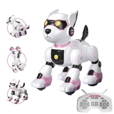 ROBOT PLAZA Робот-собака Пульт управления Жесты Касание Английский Голосовое управление Легкий USB Идеальный подарок на день рождения для мальчиков и учеников начальной школы Игрушка, Многофункциональный,
