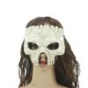 Skull Face Mask Halloween Costume, Realistic 3D Skeleton Half Mask for Adults Scary Party Cosplay Horror Props