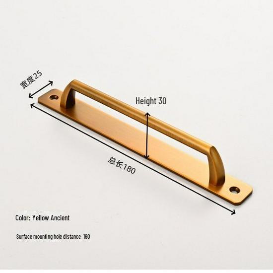 European Antique Copper Double Door Handle - Exposed & Invisible Design