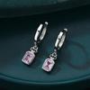 Черно-белый дизайн, черные розовые циркониевые ювелирные серьги-подвески