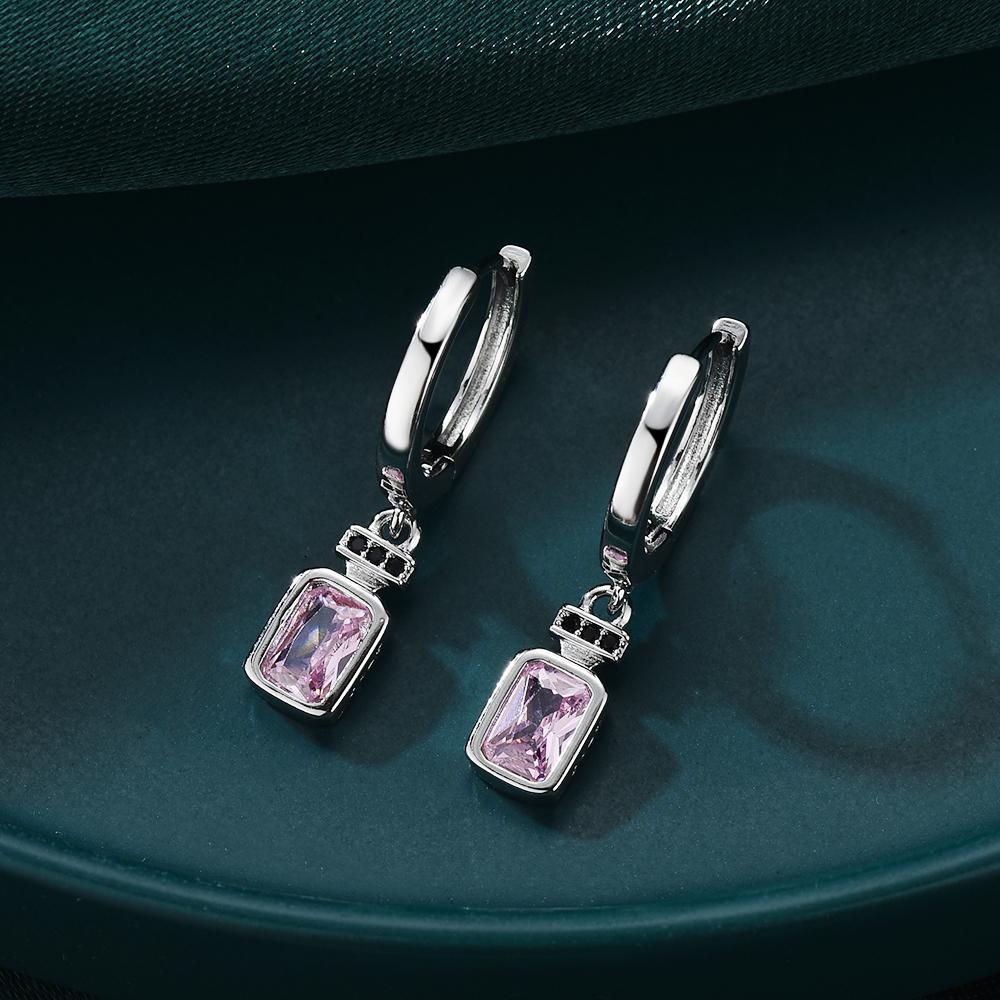 Черно-белый дизайн, черные розовые циркониевые ювелирные серьги-подвески