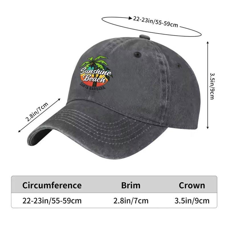 Retro Santa Barbara Sunny Beach Washed Baseball Cap Unisex Adjustable Dad Hat for Outdoor Daily Wear Vacations