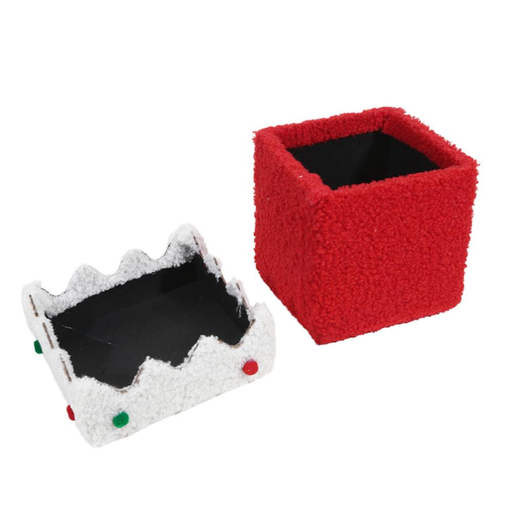 Xmas Lint Bombonera Gift Box with Present Ribbon Xmas Eve Gift Box for Christmas Eve Gifting Family Holiday Activities Hold Small Toys Candies