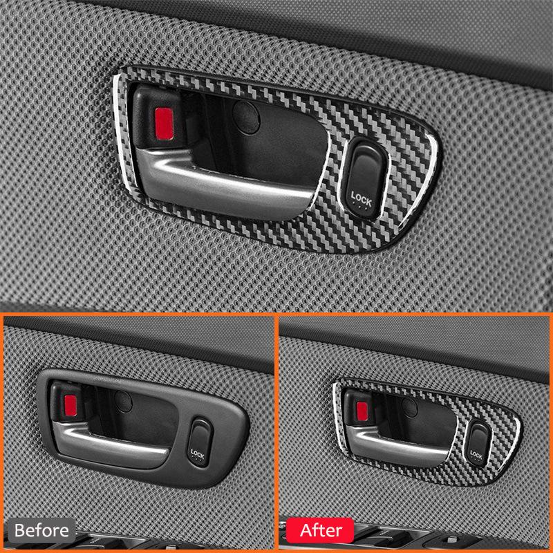 Carbon Fiber Car Inner Door Pull Handle Panel Ring Bowl Trim Frame Decoration Sticker For Mazda 3 2004-2009 Auto Accessories QE1