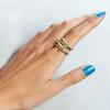 Metal Geometric Knuckle Ring Three Layered Ring Multi-Link Connected Rings Stackable Rings  Women