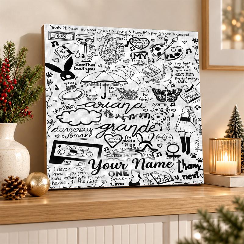 Ariana Grande Custom Name Text 5D Diamond Painting Kit DIY Full Drill Diamond Art Decoration