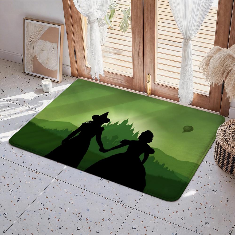 Movie W Wicked Floor Mat Eco Flannel Doormat Non Slip Odorless Indoor Floor Rug Soft Short Plush Home Mat