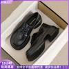 Thick-soled Women's Spring and Autumn Lace-up Single Shoes Thick Heel Retro Small Leather Shoes Women