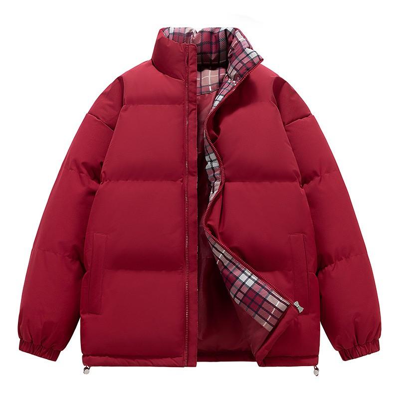 Unisex Winter Cotton Padded Jacket Thick Warm Loose Fit Stand Collar Hooded Casual Coat Men Women Teens