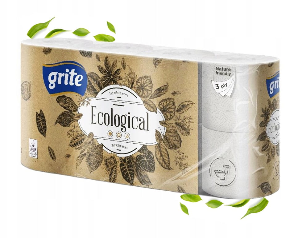 Ecological Toilet Paper, 8 Rolls, Grite