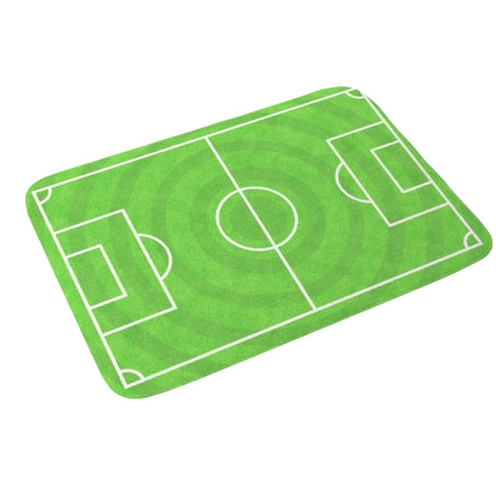 Green Football Court Pattern Doormat Non-slip Small Rug Home Decor Bath Mat Bathroom