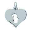 [F7199] - Silver Pendant 'Girl Heart' - 15x18 Mm