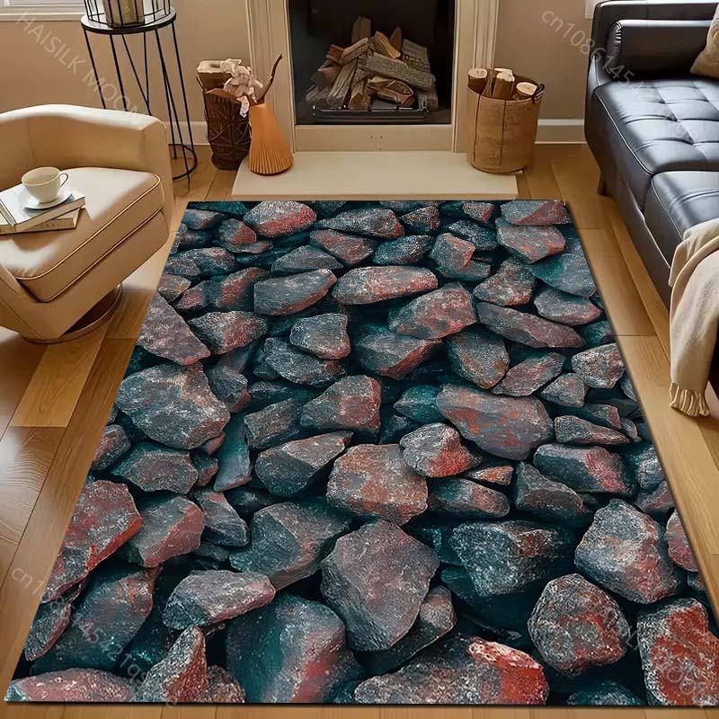 1 шт. Ковер с принтом каменных блоков для спальни, гостиной, прикроватный, под диван, напольный коврик, современный домашний декор, ковер, большой размер