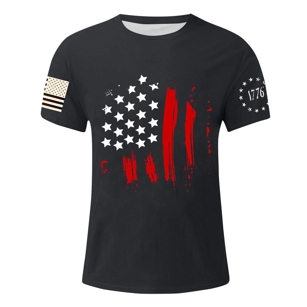 Men's Independence Day Printed T-Shirt Men's Loose Casual Short Sleeve Top