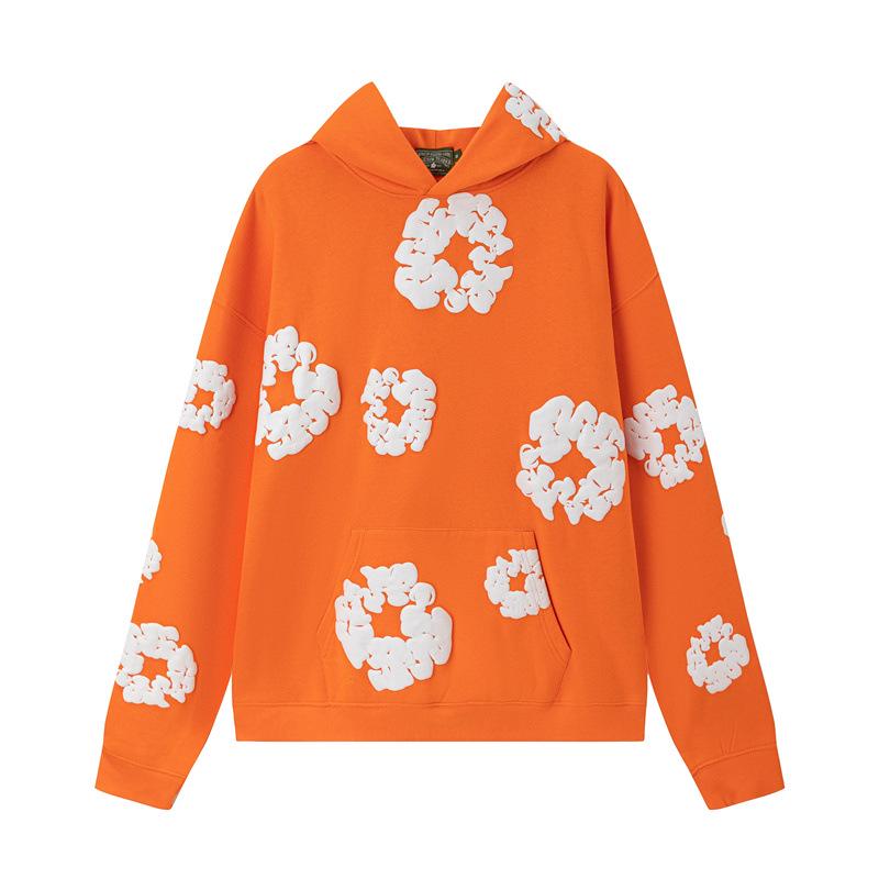 Джинсовые слезы Капок Пена Принт Американский стиль Комплект из толстовки и спортивных штанов для пары