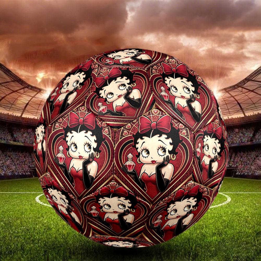 Betty Boop Print Size 5 Soccer Ball, Standard Match Football for Sports Game and Team Practice, Ideal Gift for Soccer Fans