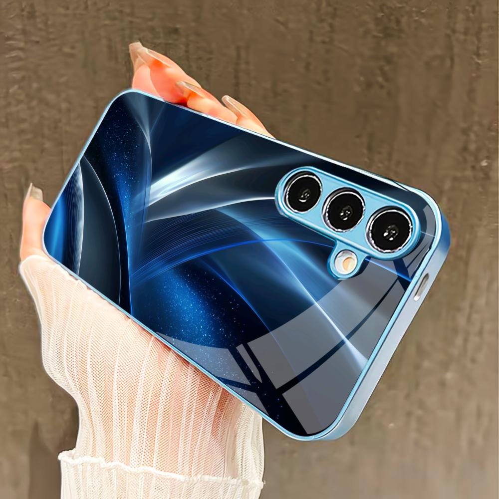 Высококачественный чехол в деловом стиле для Samsung Galaxy S26 S25 S24 S23 S22 FE Ultra Plus Со стеклянным покрытием, ощущение как у голого телефона, для мужчин
