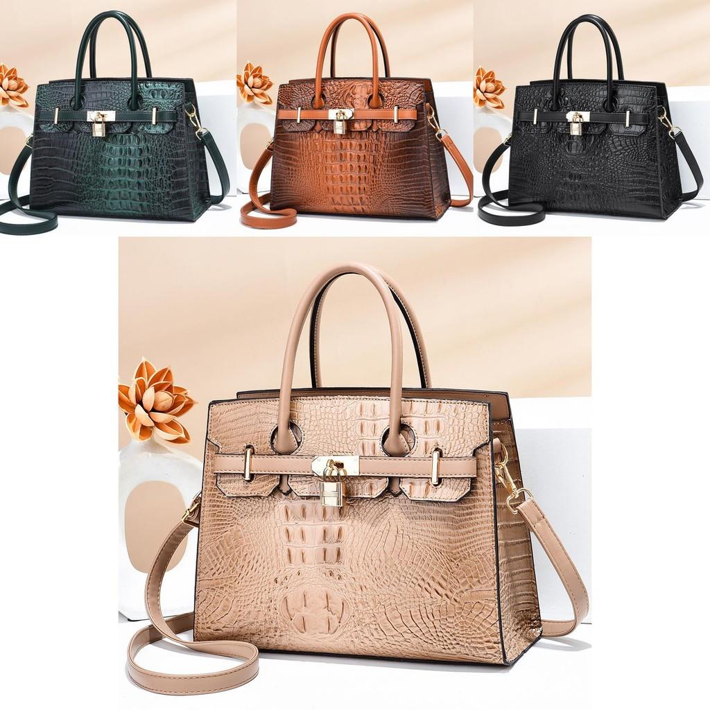Fashionable Pu Crocodile Texture Shoulder Bag With Spacious Design For Women