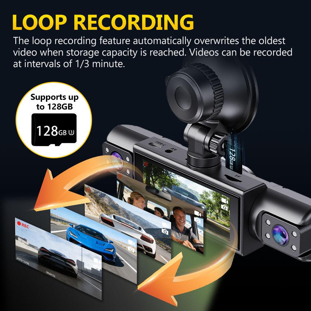 4-канальная 360° видеорегистратор, FHD 1080P, приложение WiFi, 4 объектива камеры, видеорегистратор для автомобилей с камерой заднего вида