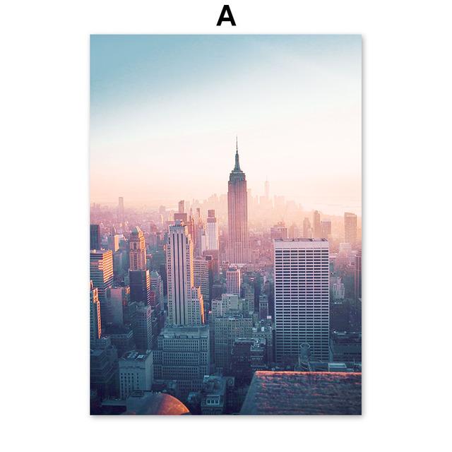 Romantic Sunset Landscape Painting Ferris Wheel Posters for Home Design Modern Decoration for Living Room Frameless Art Prints No Frame
