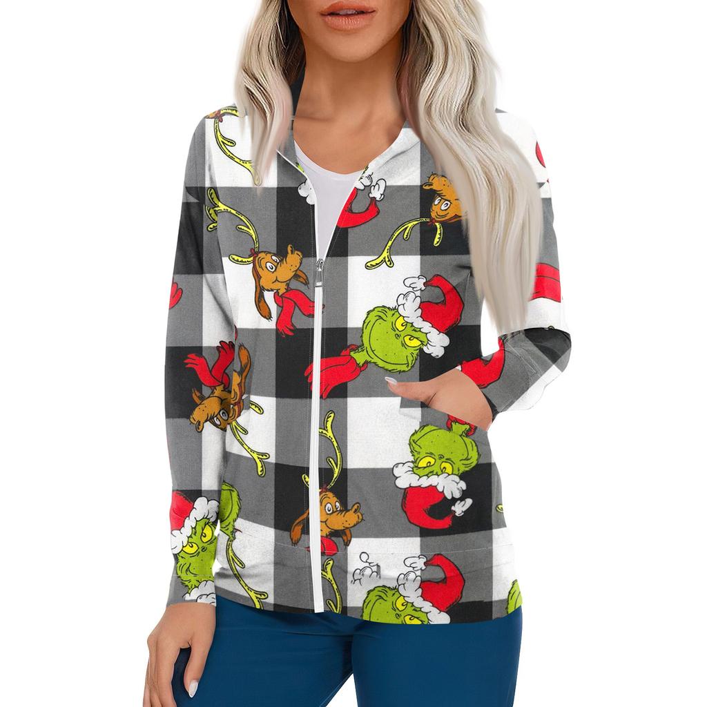 Women Long Sleeve Pattern Pocket Working Stand-up Collar Single-breasted Protective Overalls Cardigan Jacket Top