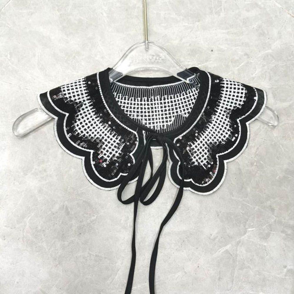 1pc Sexy Lace Fake Collar Shirt Shawl Flower Crochet Neckline Collars Women Detachable Collar Half Shirt Faux Collar Lace Fabric