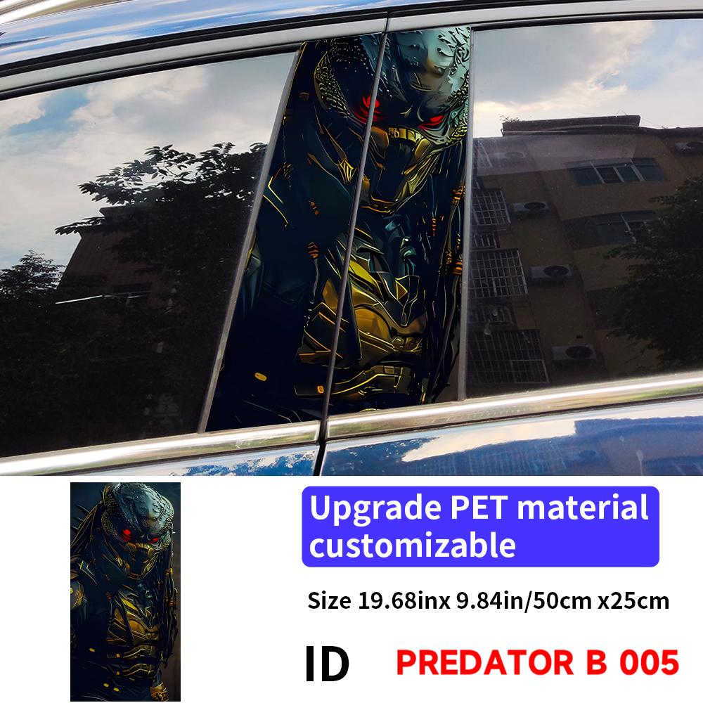 Predator Car Stickers Car B-pillar Decal Waterproof Stickers Auto Center Pillar Sticker Cover Scratches Vehicle Decor Accessorie