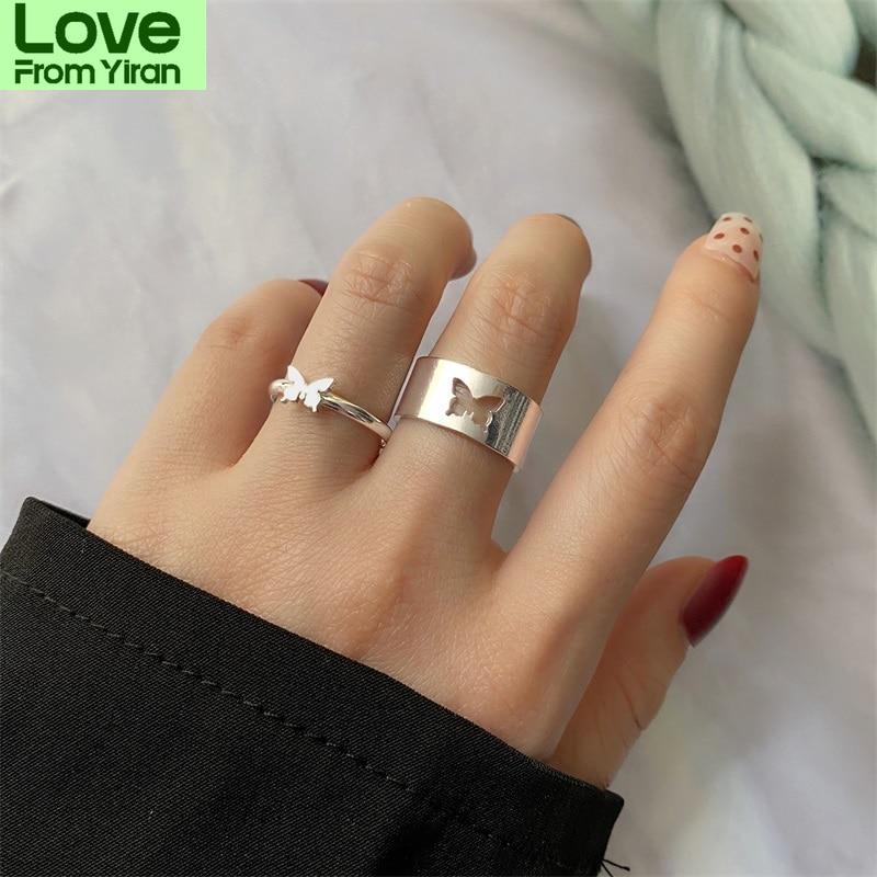 Ifmia модные золотые кольца-бабочки для женщин и мужчин, набор колец для влюбленных пар, помолвка, свадьба, открытые кольца, ювелирные изделия