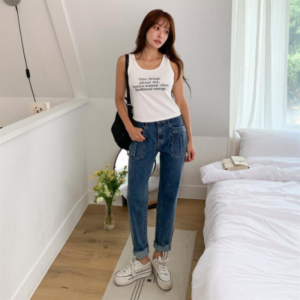 New Arrivals Open Run Women Casual Stretch Baggy Fit Big Pocket Jeans