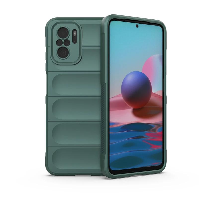 Для Xiaomi Redmi Note 10 Pro 10S 4G Задняя крышка Чехол для телефона Мягкий Жидкий Силикон Противоударный Защитный Funda Coque Чехлы