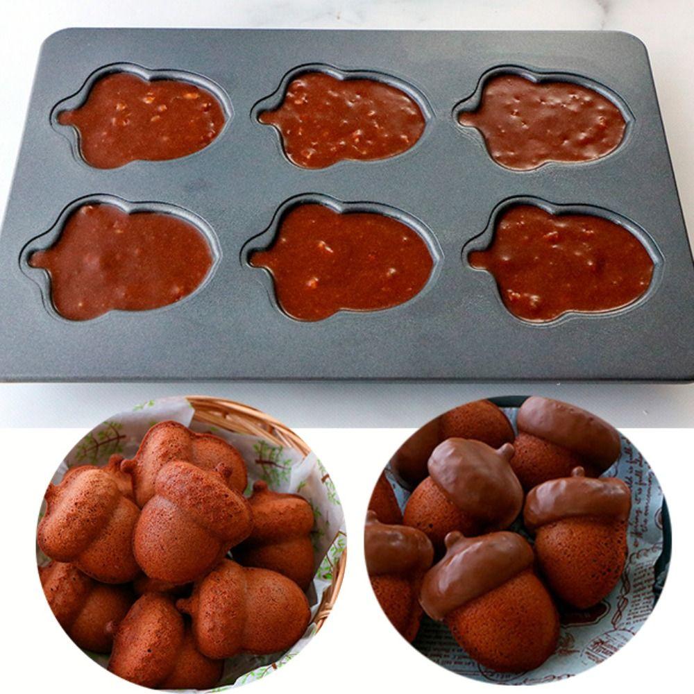 6/8 Cavity Madeleine Cake Baking Pan Carbon Steel Japanese Style Bread Baking Mold Thickened Nonstick Dessert Baking Tray