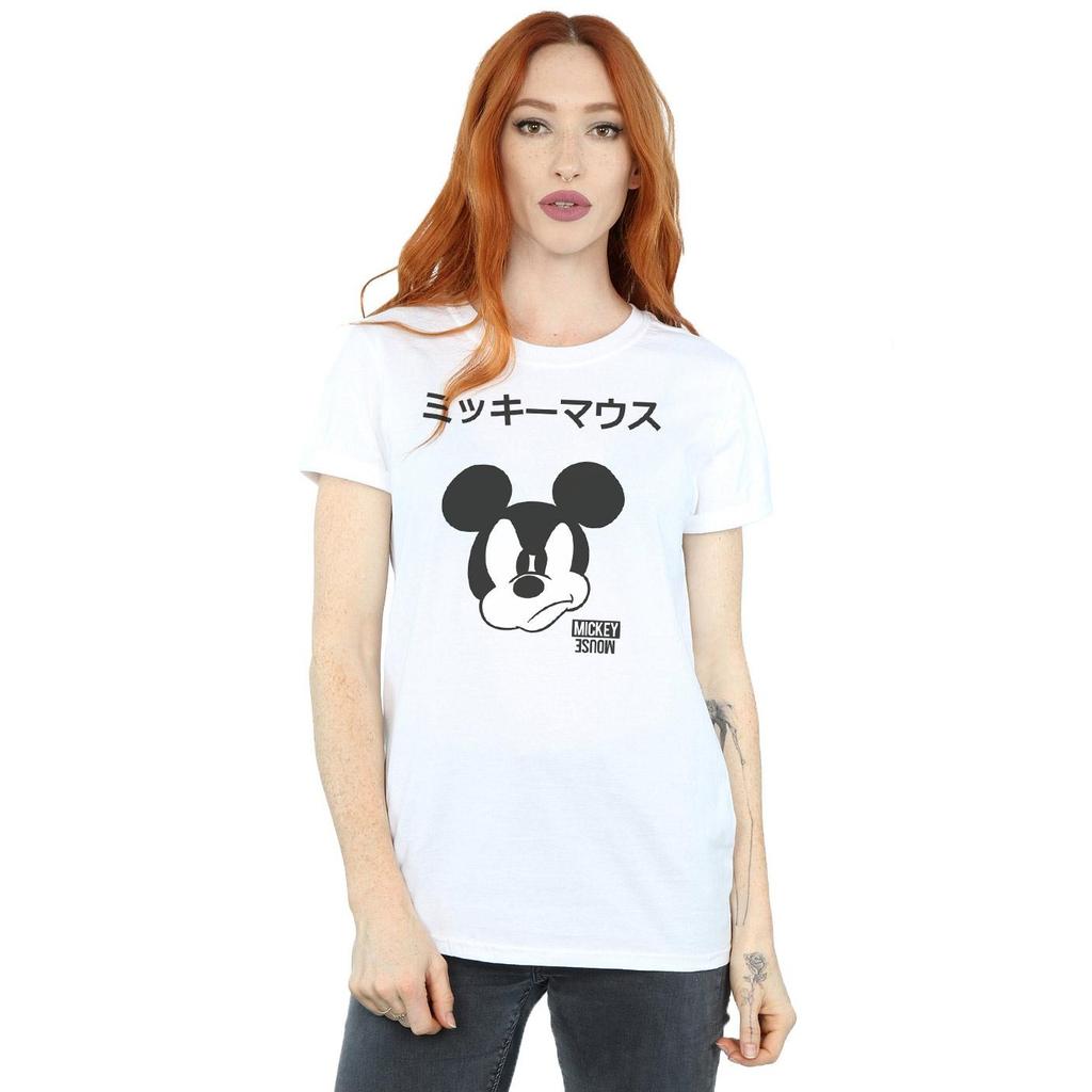 Disney Womens/Ladies Mickey Mouse Japanese Cotton Boyfriend T-Shirt