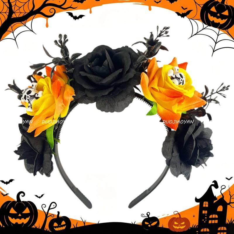 Halloween Flower Skull Headband Party Costume Hair Accessory Women