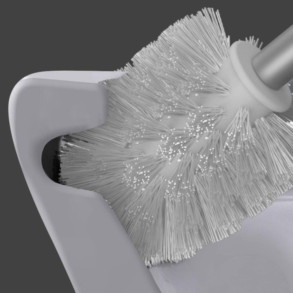 Ершик для унитаза и держатель Ручка из нержавеющей стали Глубокая очистка Экономия места при хранении Простая сборка Нейлоновые щетинки Белый и серый