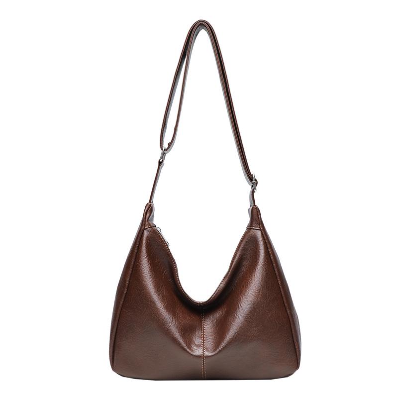 Женская сумка-мессенджер из мягкой кожи в стиле ретро 2025 года — вместительная универсальная сумка-тоут через плечо