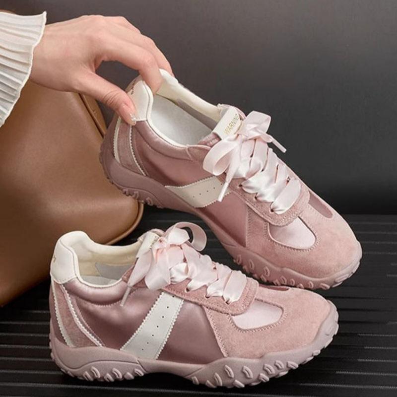 7Cm Inner Height Increase Ballet Training Shoes Women'S Shoes Summer Satin Platform Sports Casual Forrest Gump Shoes