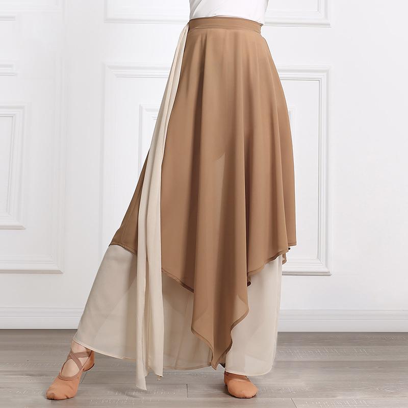 Women's Wide Leg Pants Elegant Chiffon Classical Dance Practice Clothes Chinese Modern Dance Adult Blocking Dance Pants